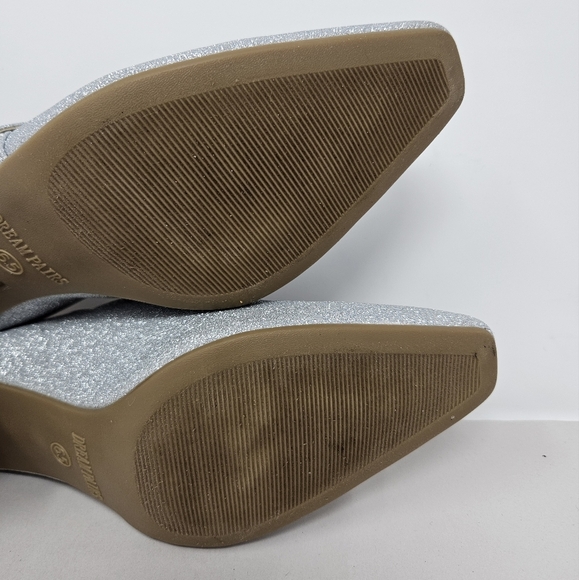 Dream Pairs High Heels Womens Sz 6.5 Silver Glitter Sling Back Mary Jane Strap - Picture 8 of 10